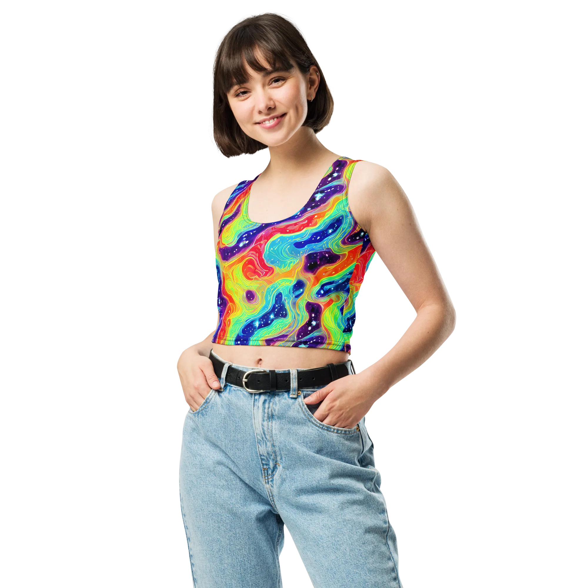 Nova Marble on Crop Top — Front