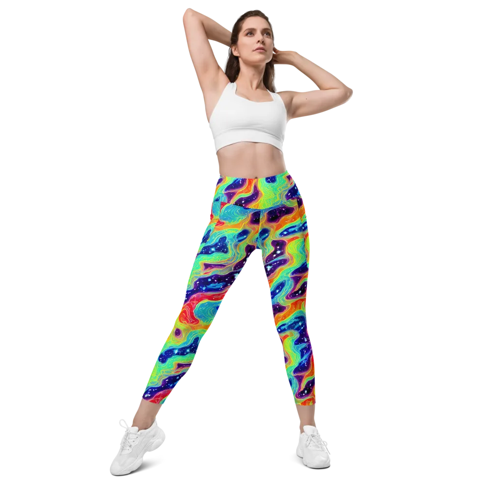 Nova Marble on Leggings with Pockets — Front