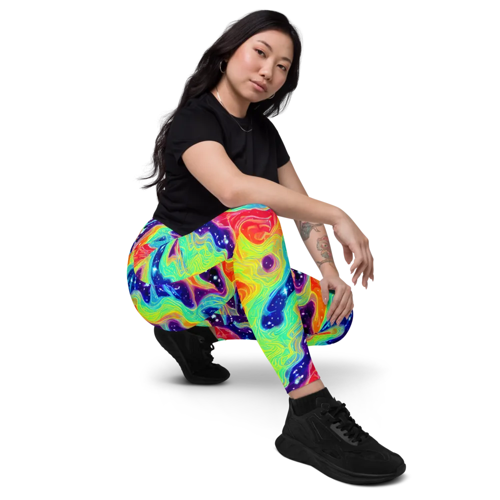 Nova Marble on Leggings with Pockets — Right Front