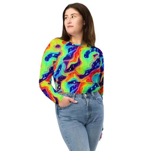Nova Marble on a Long Sleeve Crop Top