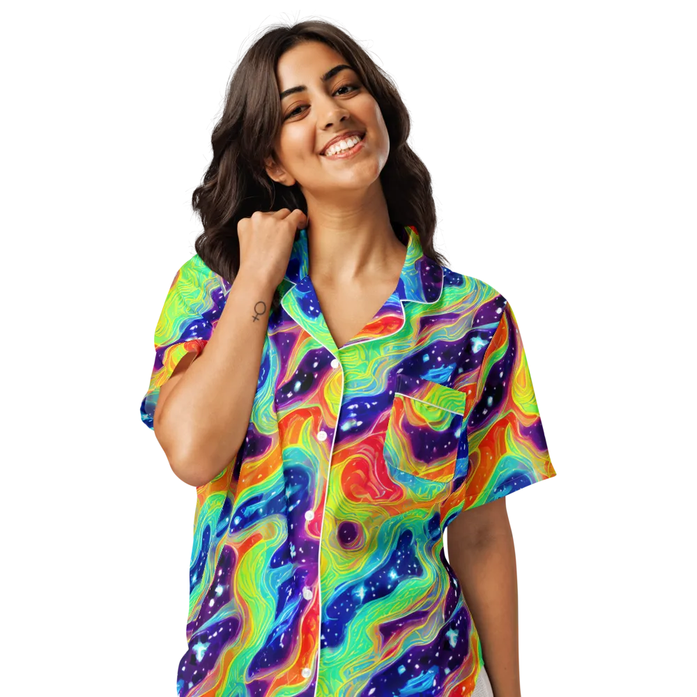 Nova Marble on Women's Short Sleeve Pajama Top — Front