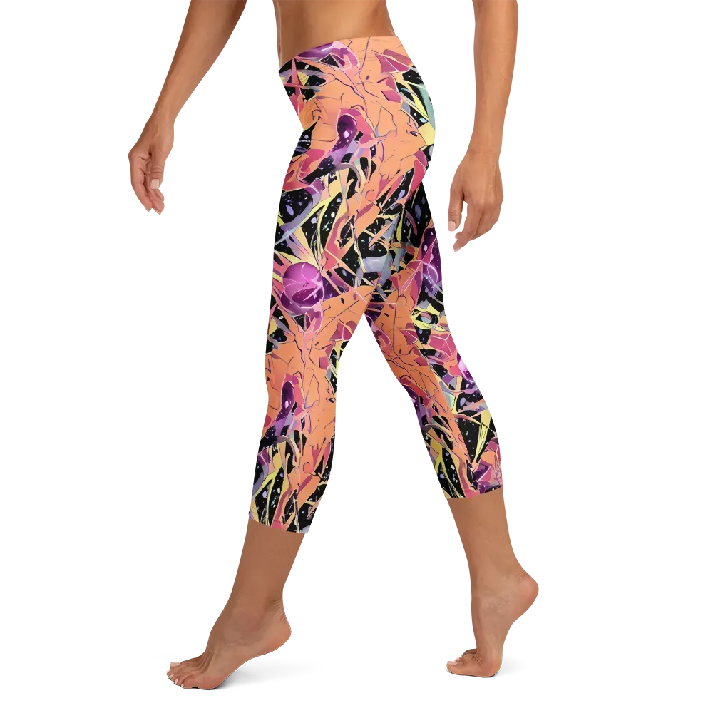 Candy Eclipse on Capri Leggings — Left