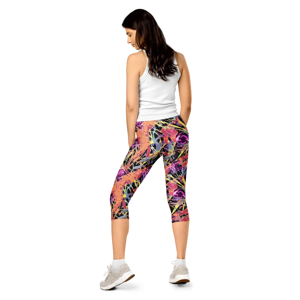 Candy Eclipse on Capri Leggings — Back