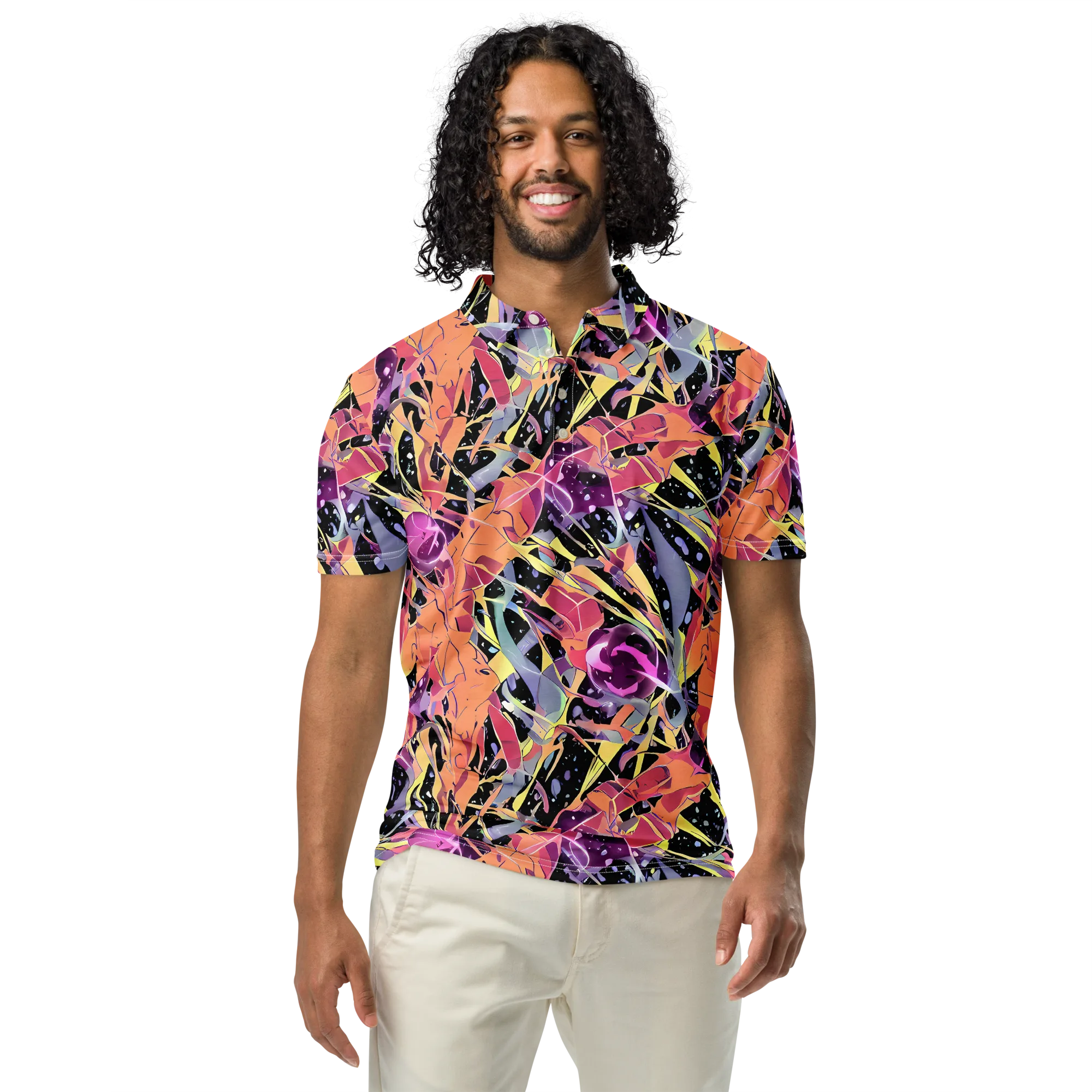 Candy Eclipse on Men's Slim Fit Polo Shirt — Front