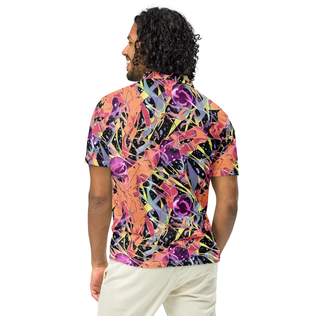 Candy Eclipse on Men's Slim Fit Polo Shirt — Back