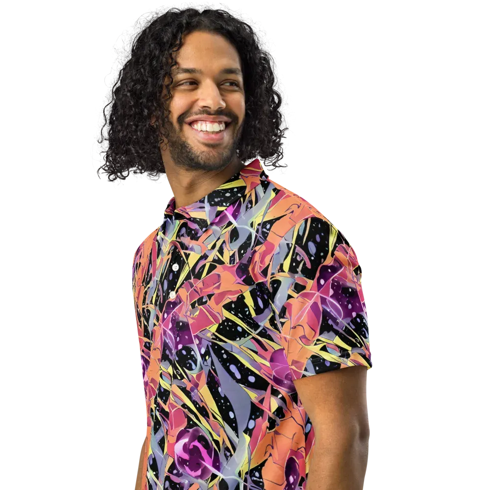 Candy Eclipse on Men's Slim Fit Polo Shirt — Left Front