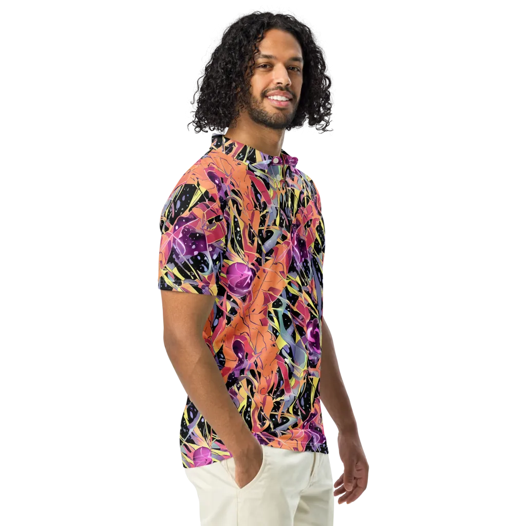 Candy Eclipse on Men's Slim Fit Polo Shirt — Right Front