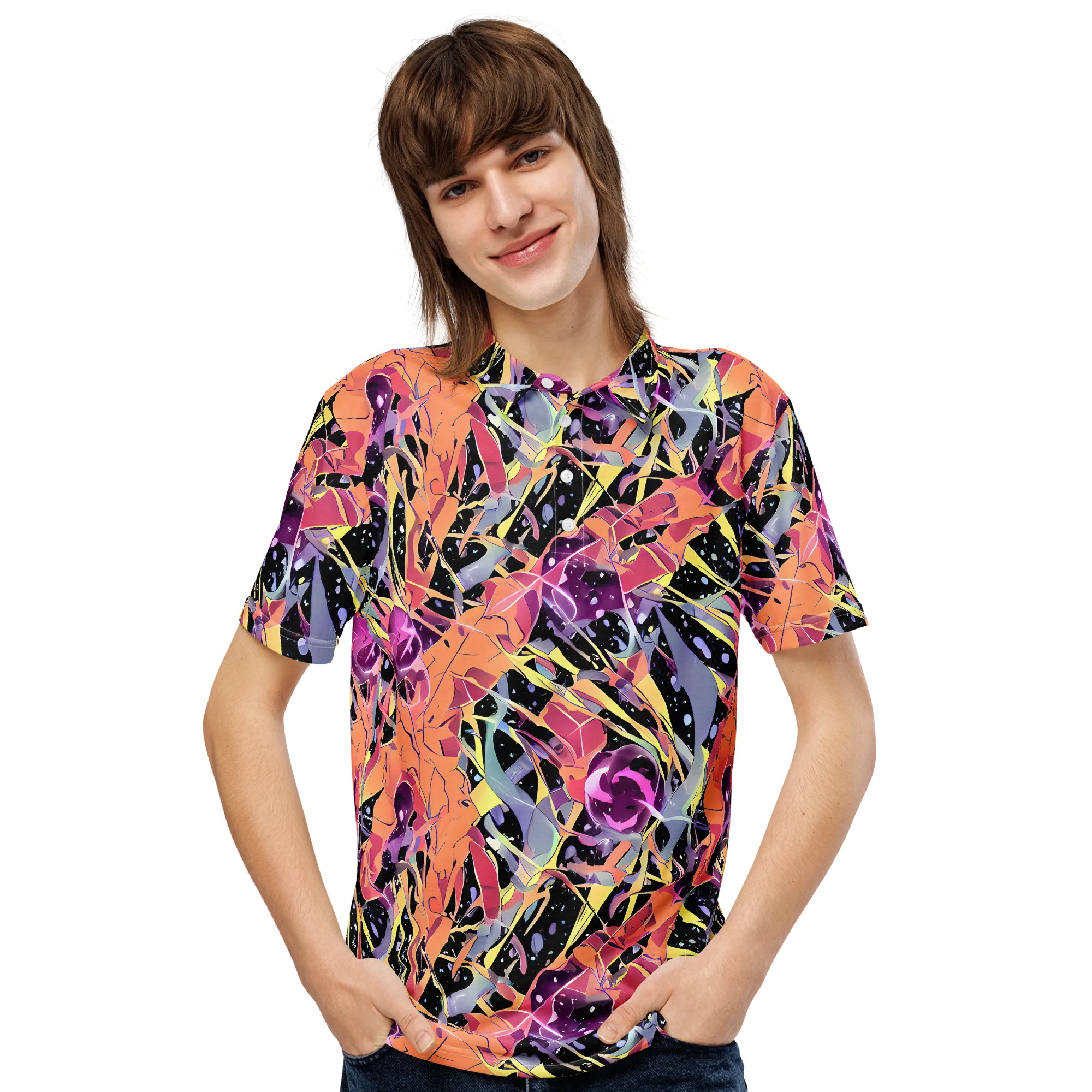 Candy Eclipse on Men's Slim Fit Polo Shirt — Front