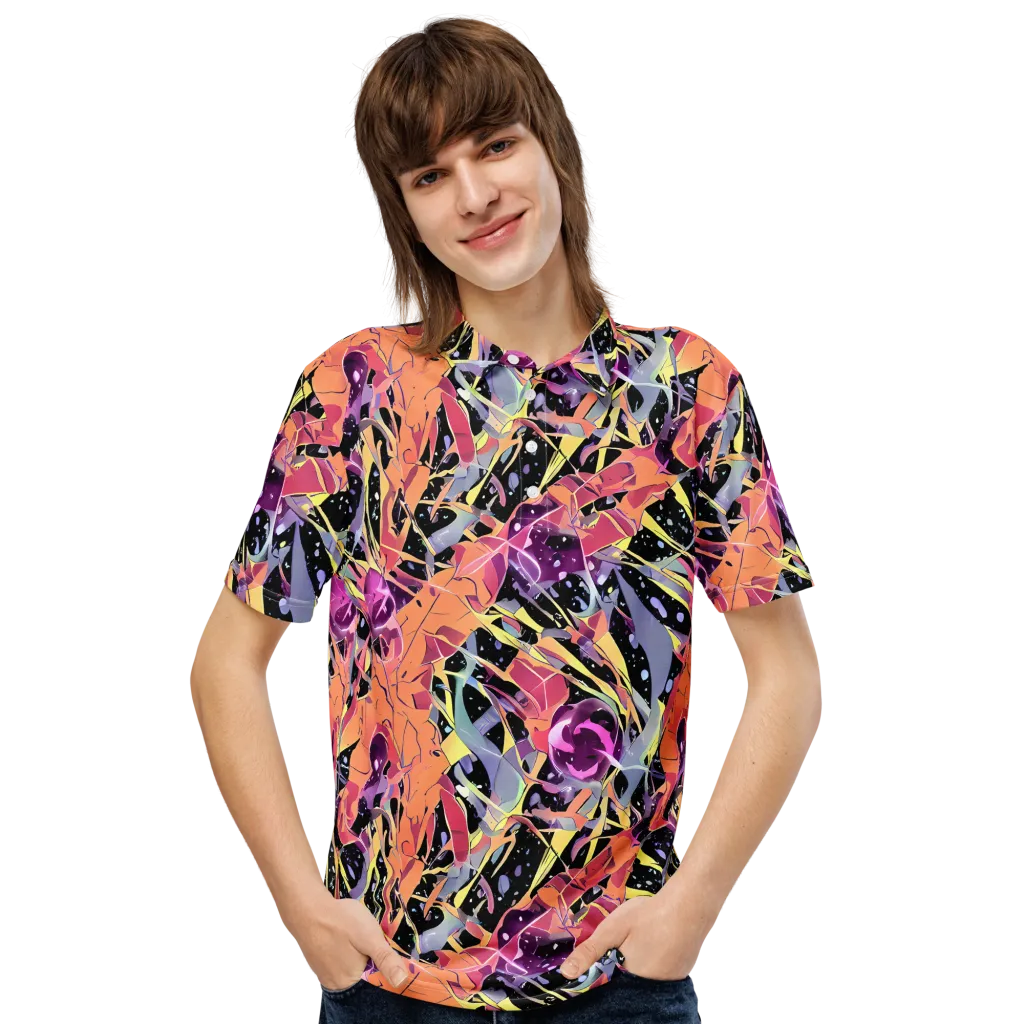 Candy Eclipse on Men's Slim Fit Polo Shirt — Front