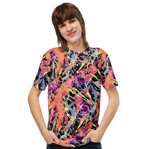 Candy Eclipse on a Men's Slim Fit Polo Shirt