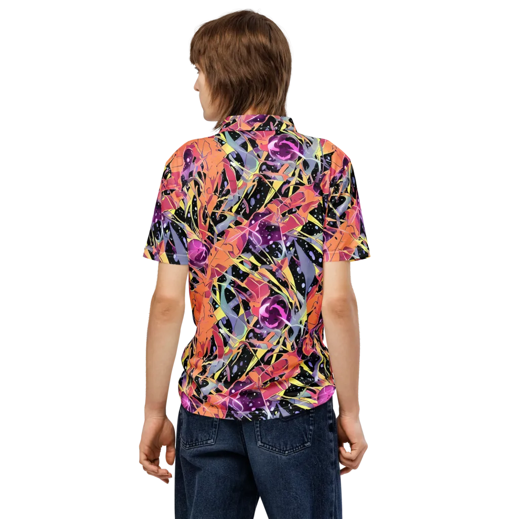 Candy Eclipse on Men's Slim Fit Polo Shirt — Back