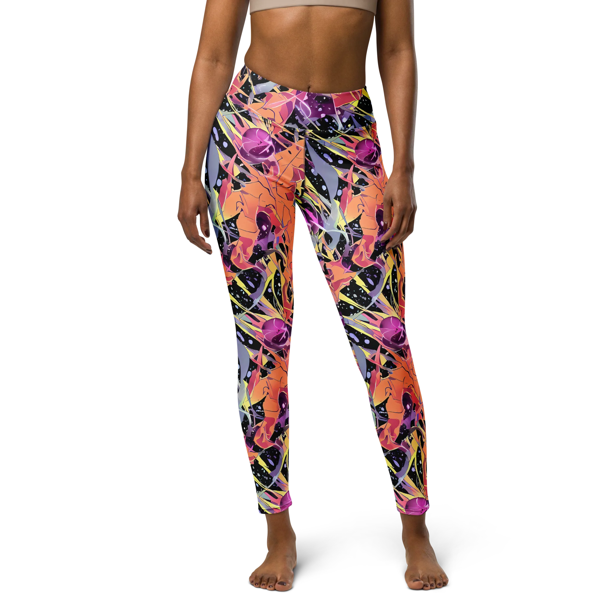 Candy Eclipse on Yoga Leggings — Front