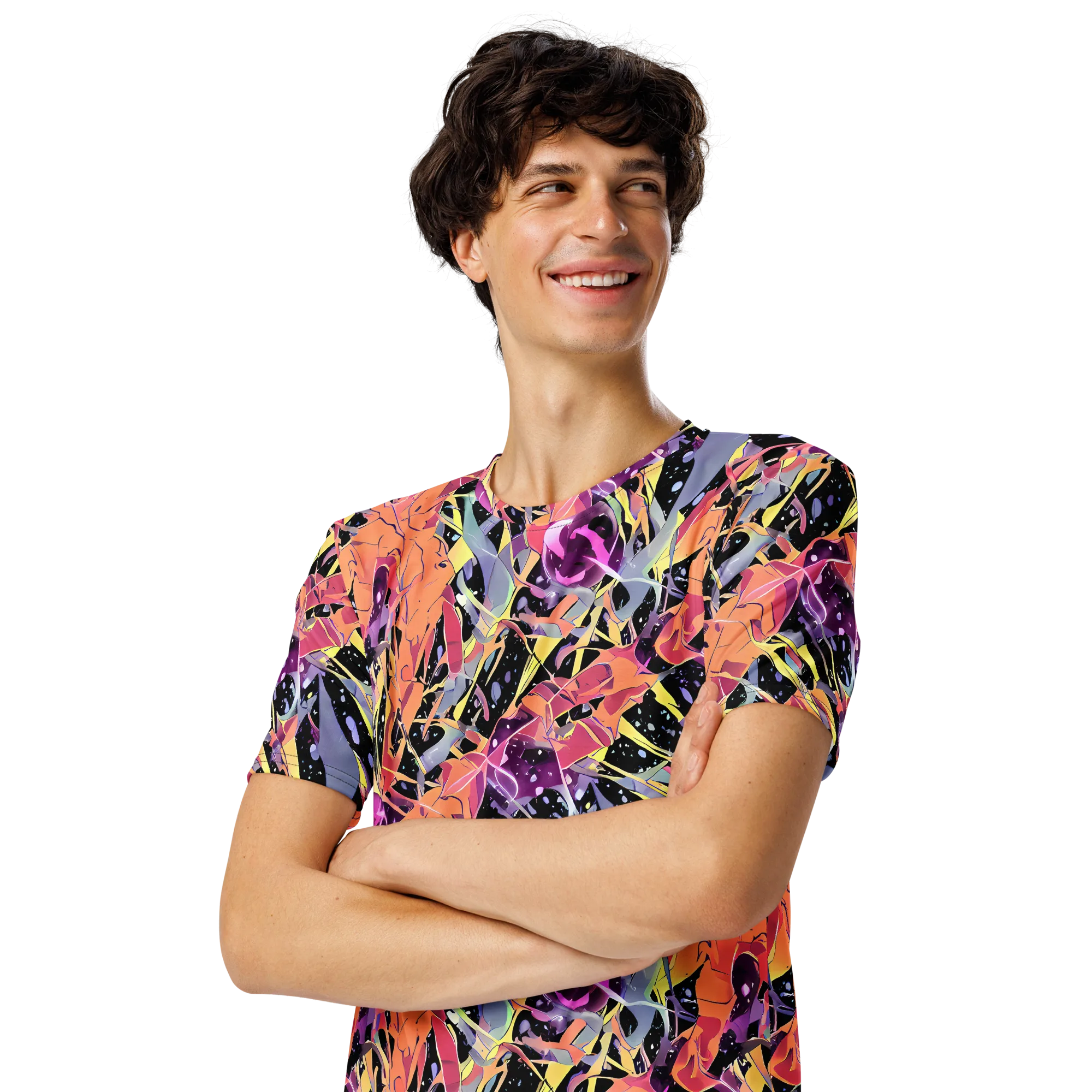 Candy Eclipse on Men's Crew Neck T-Shirt — Left Front