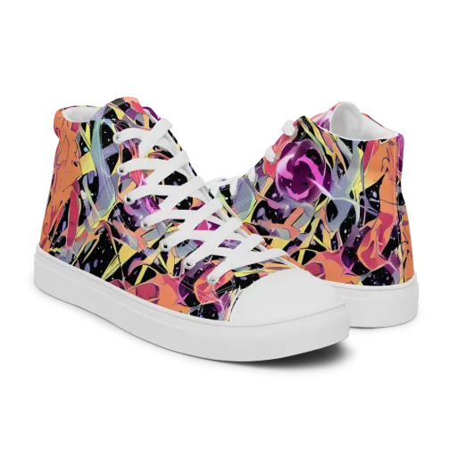 Candy Eclipse on a Men's High Top Canvas Shoes