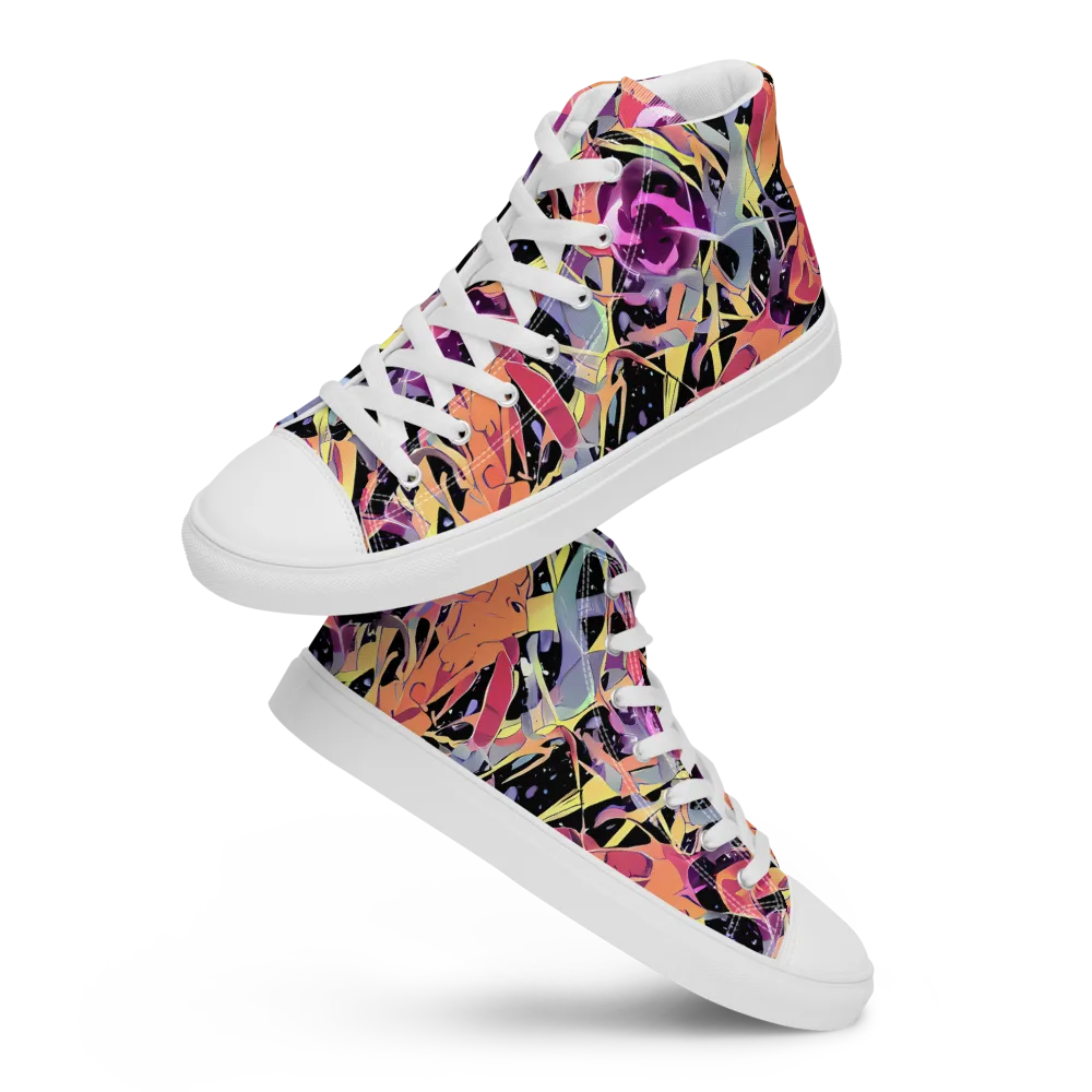 Candy Eclipse on Men's High Top Canvas Shoes — Front