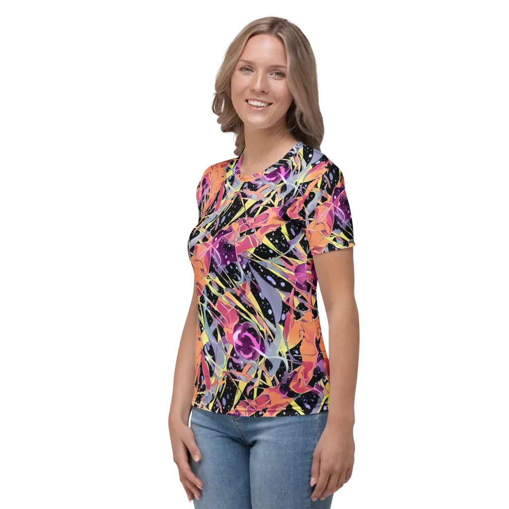 Candy Eclipse on Women's Crew Neck T-Shirt — Left