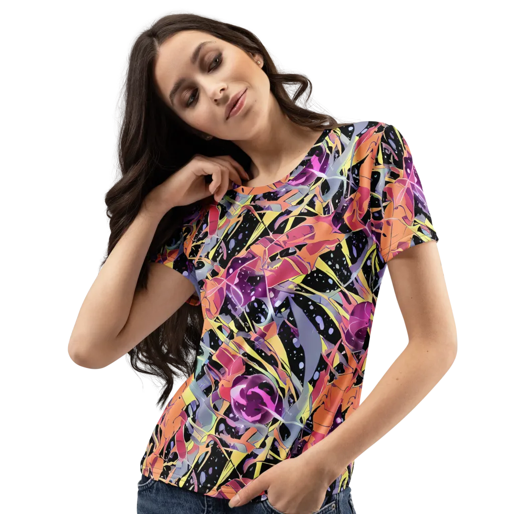 Candy Eclipse on Women's Crew Neck T-Shirt — Left Front