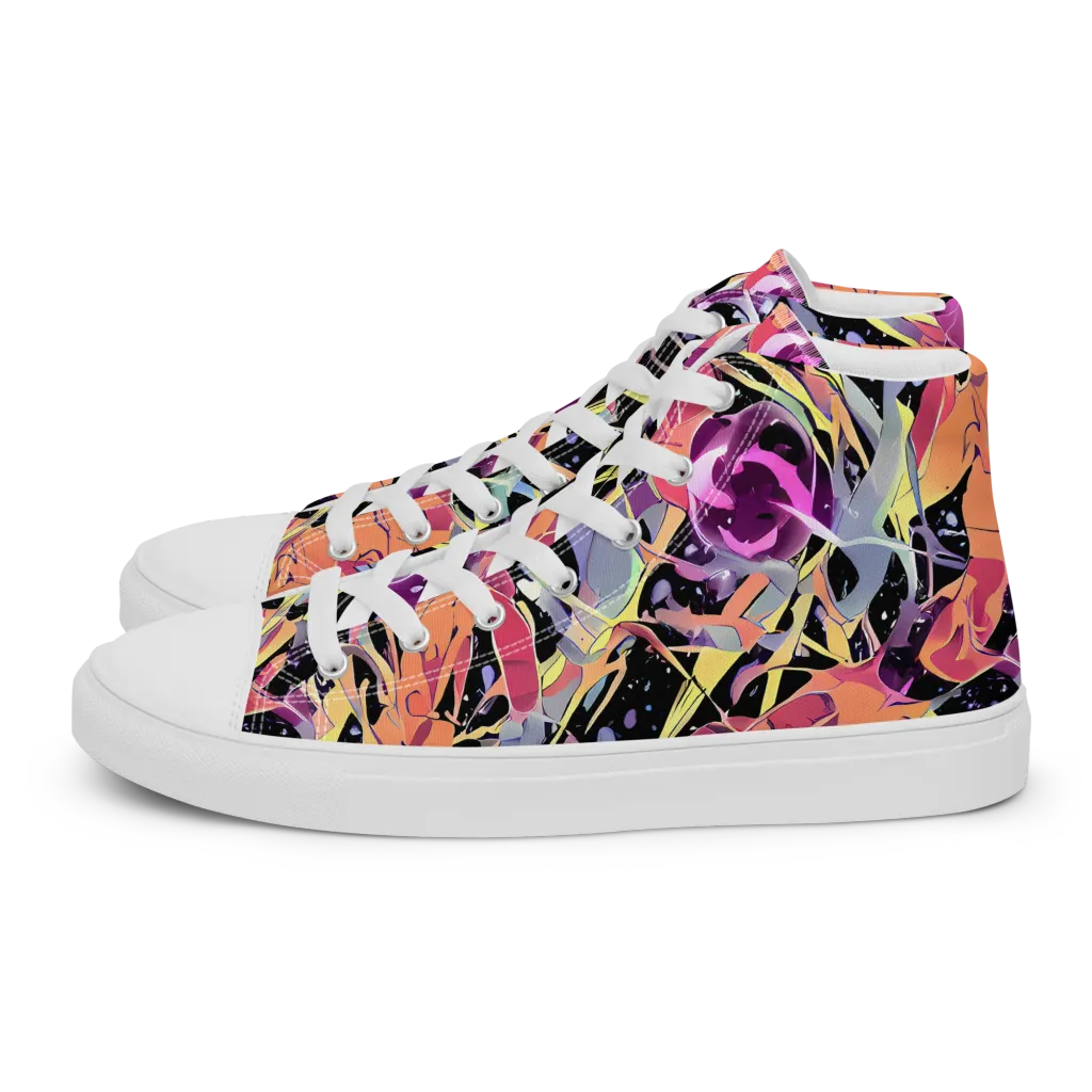 Candy Eclipse on Women's High Top Canvas Shoes — Left