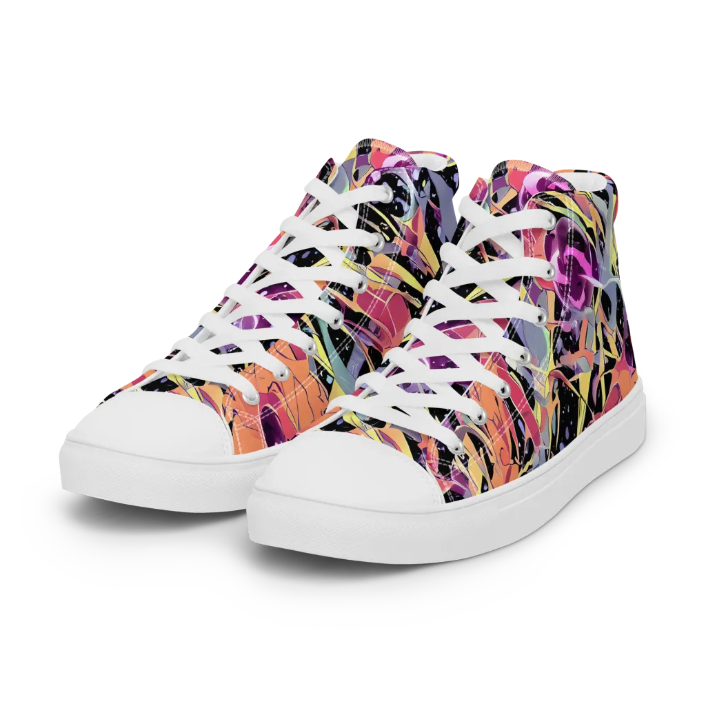 Candy Eclipse on Women's High Top Canvas Shoes — Left Front