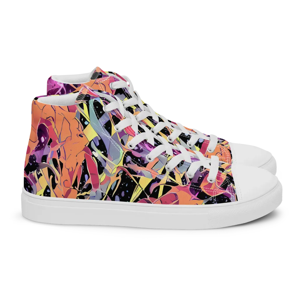 Candy Eclipse on Women's High Top Canvas Shoes — Right
