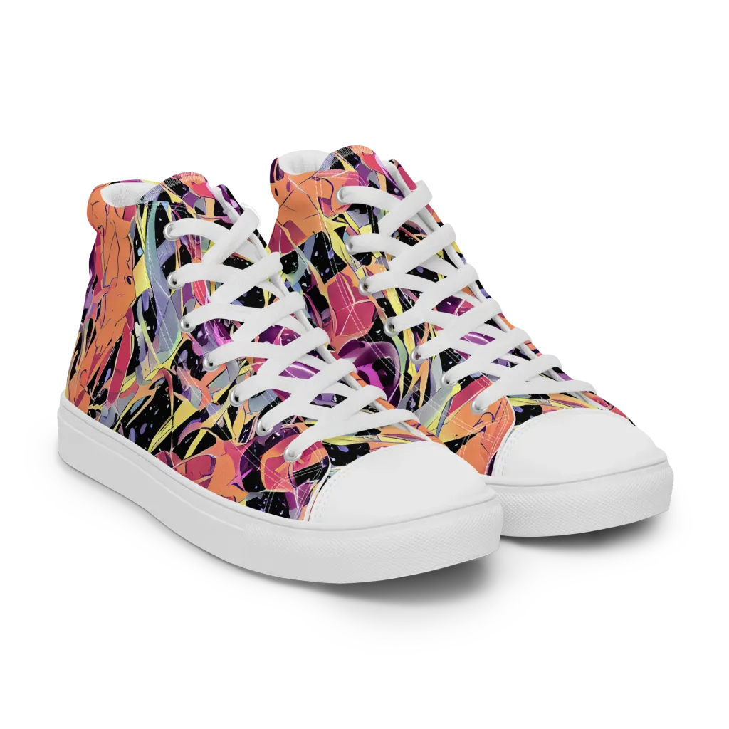Candy Eclipse on Women's High Top Canvas Shoes — Right Front