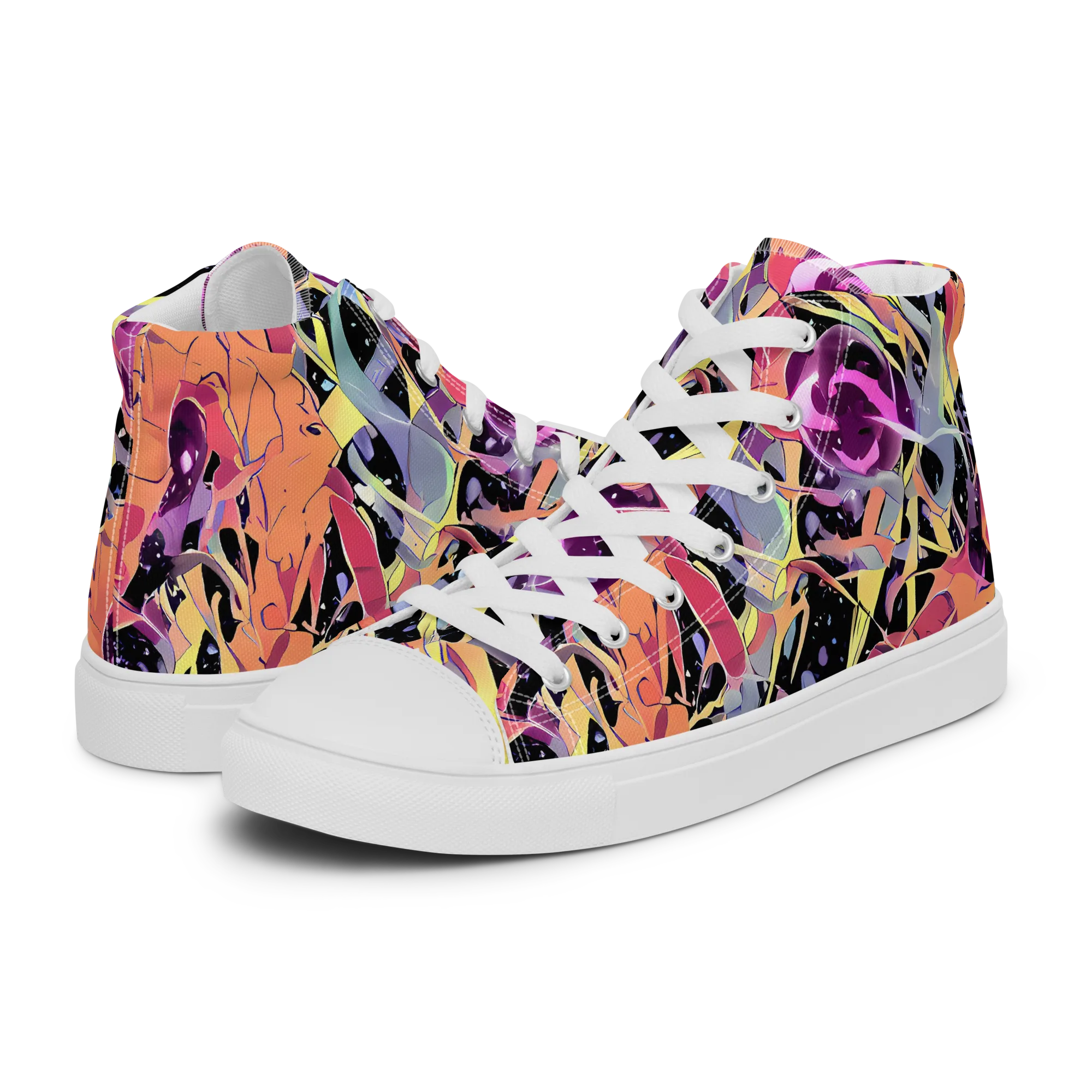 Candy Eclipse on Women's High Top Canvas Shoes — Left