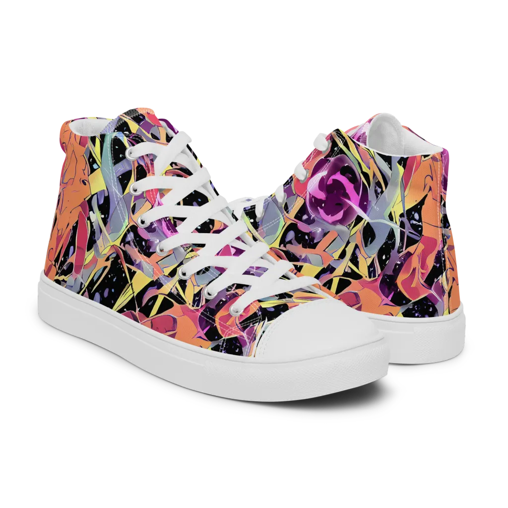 Candy Eclipse on Women's High Top Canvas Shoes — Right
