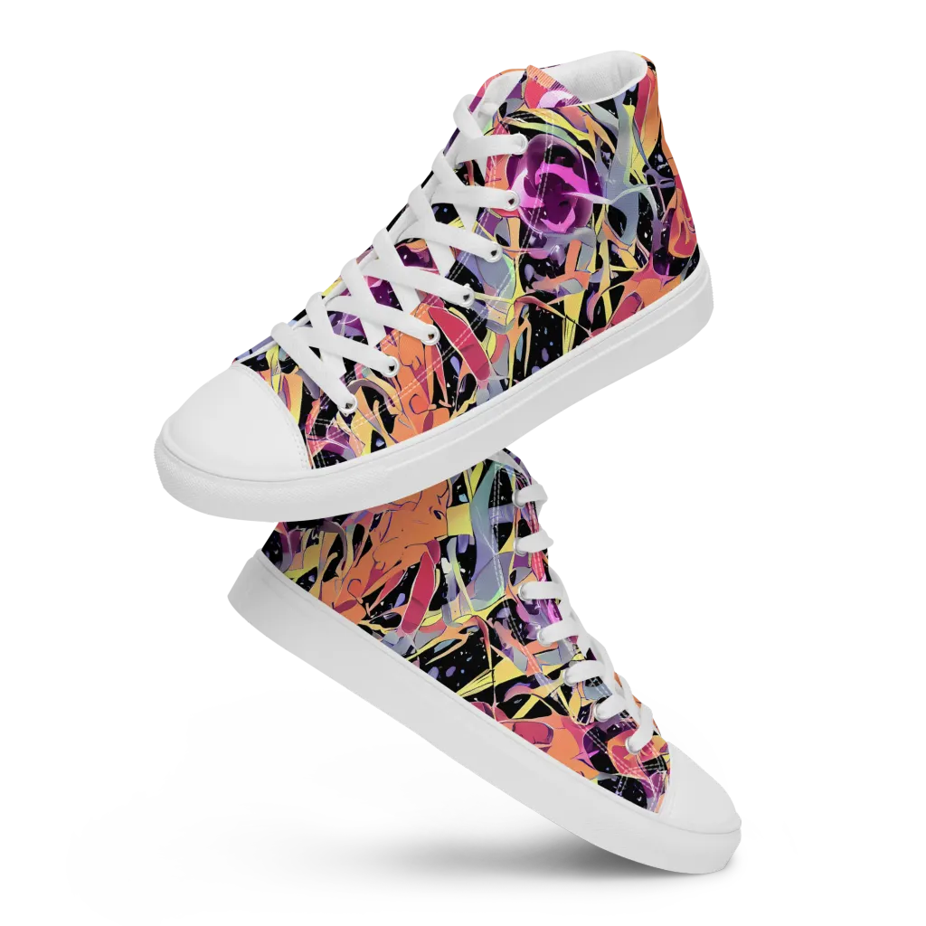Candy Eclipse on Women's High Top Canvas Shoes — Front