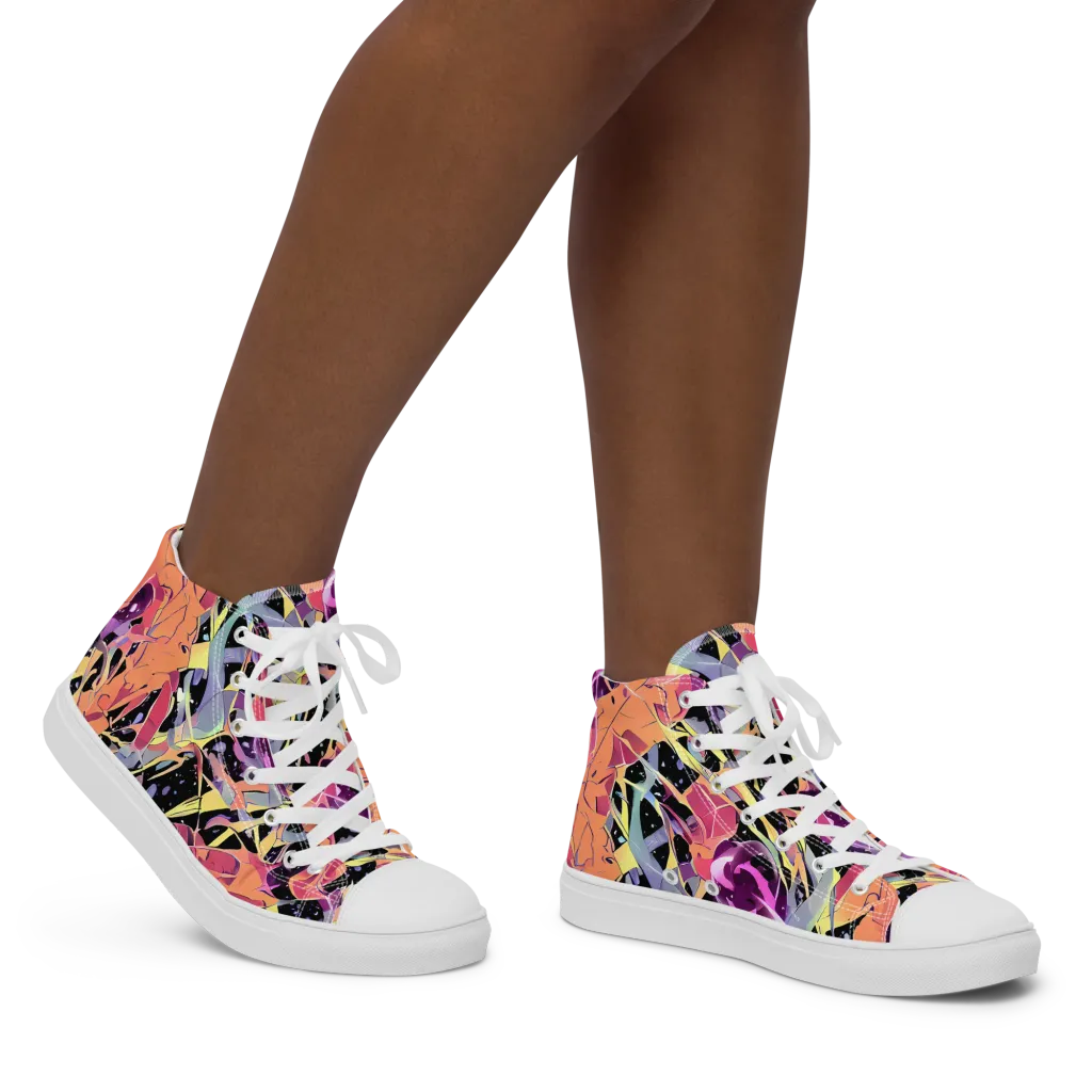 Candy Eclipse on Women's High Top Canvas Shoes — Right