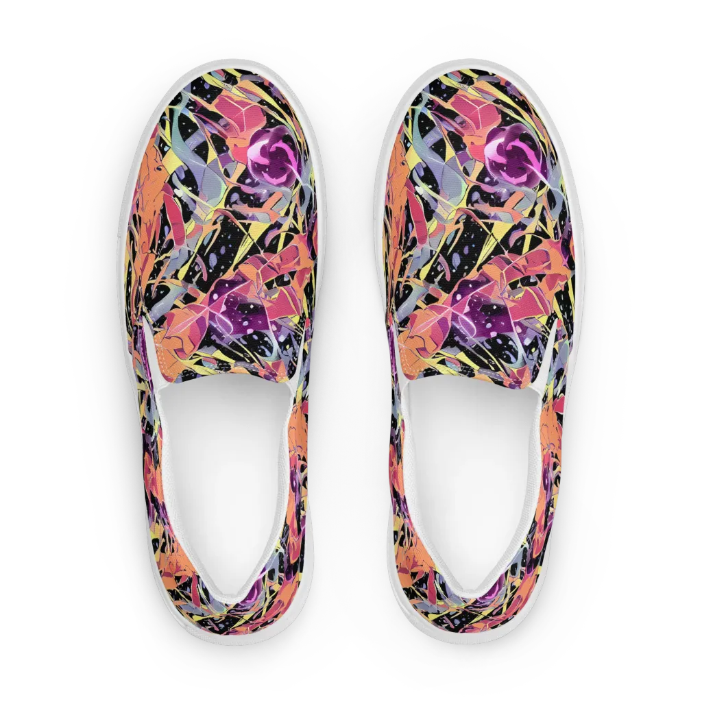 Candy Eclipse on Men's Slip-On Canvas Shoes — Front
