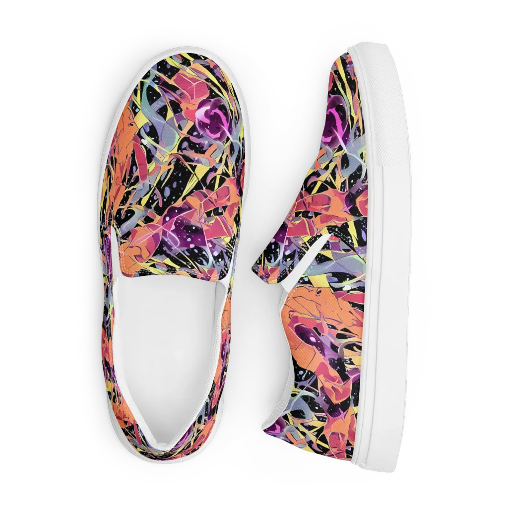 Candy Eclipse on Men's Slip-On Canvas Shoes — Front