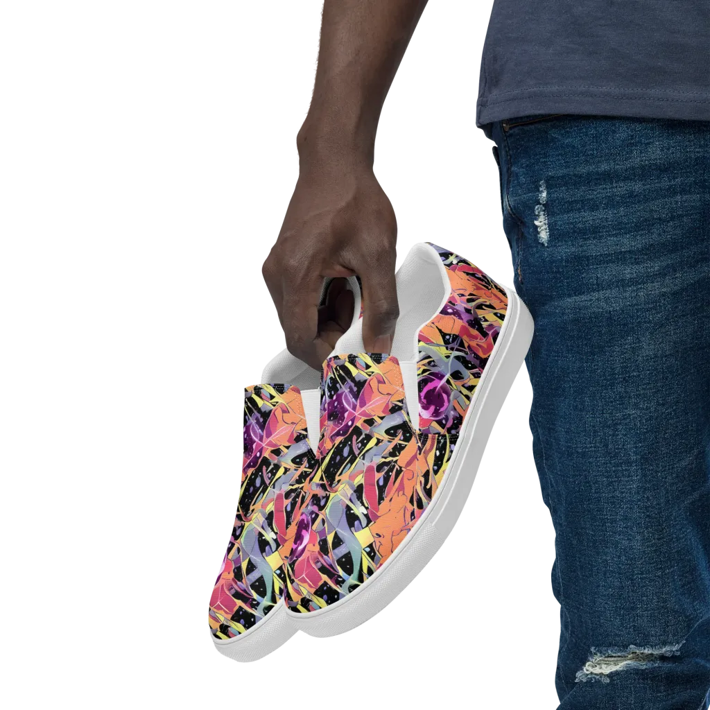 Candy Eclipse on Men's Slip-On Canvas Shoes — Left Front