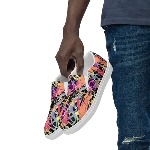 Candy Eclipse on a Men's Slip-On Canvas Shoes