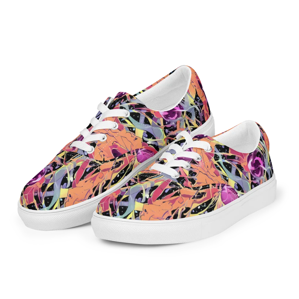 Candy Eclipse on Men's Lace-Up Canvas Shoes — Left Front