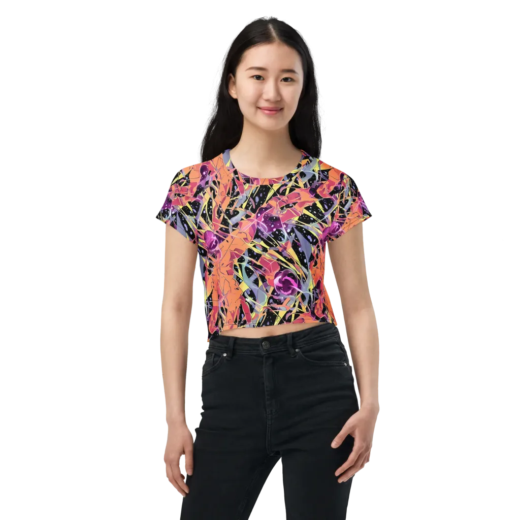 Candy Eclipse on Crop Tee — Front