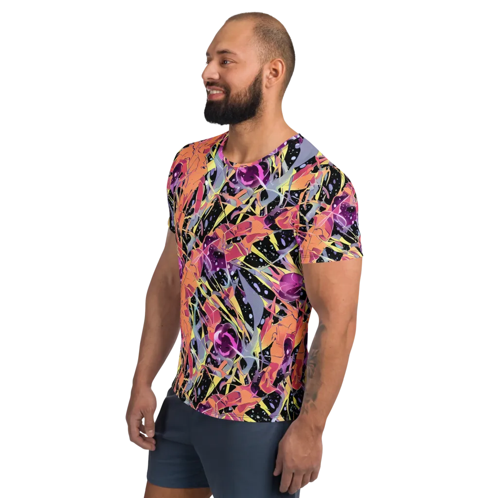 Candy Eclipse on Men's Athletic T-Shirt — Left