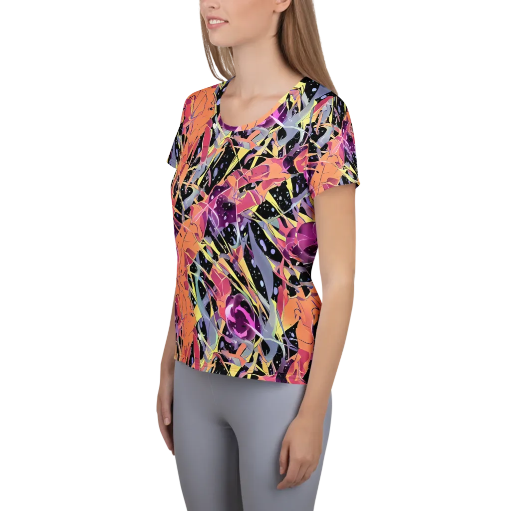 Candy Eclipse on Women's Athletic T-Shirt — Left