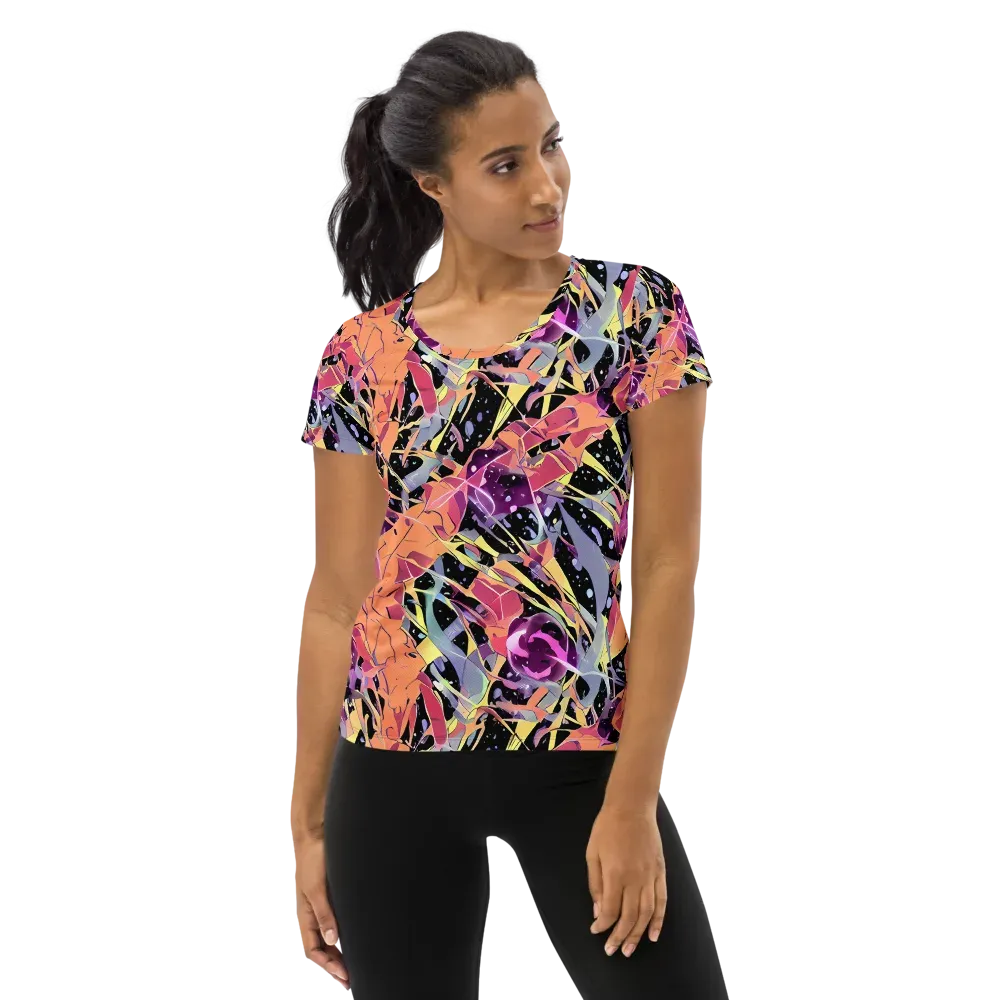 Candy Eclipse on Women's Athletic T-Shirt — Front