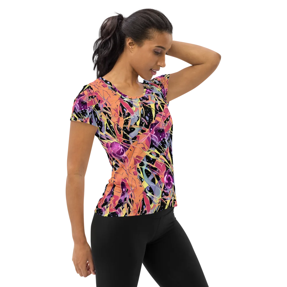 Candy Eclipse on Women's Athletic T-Shirt — Right