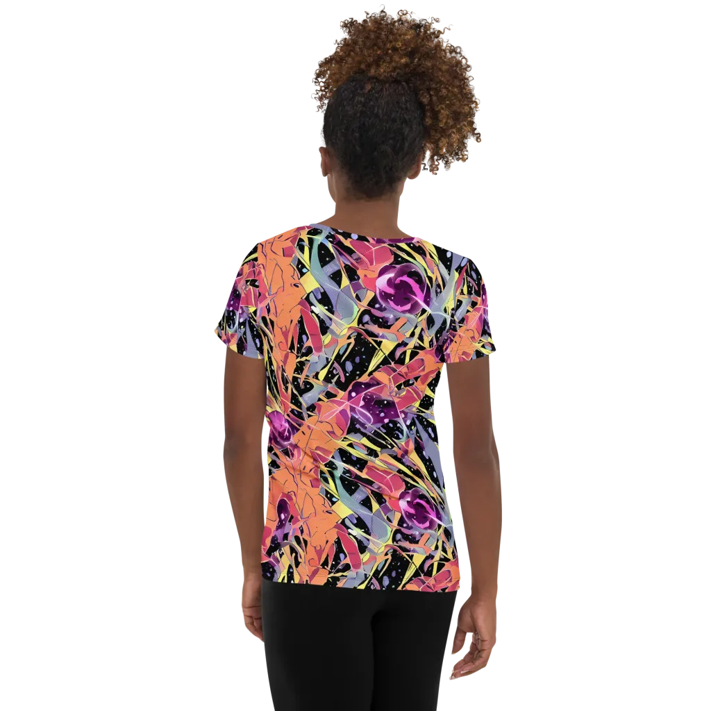 Candy Eclipse on Women's Athletic T-Shirt — Back