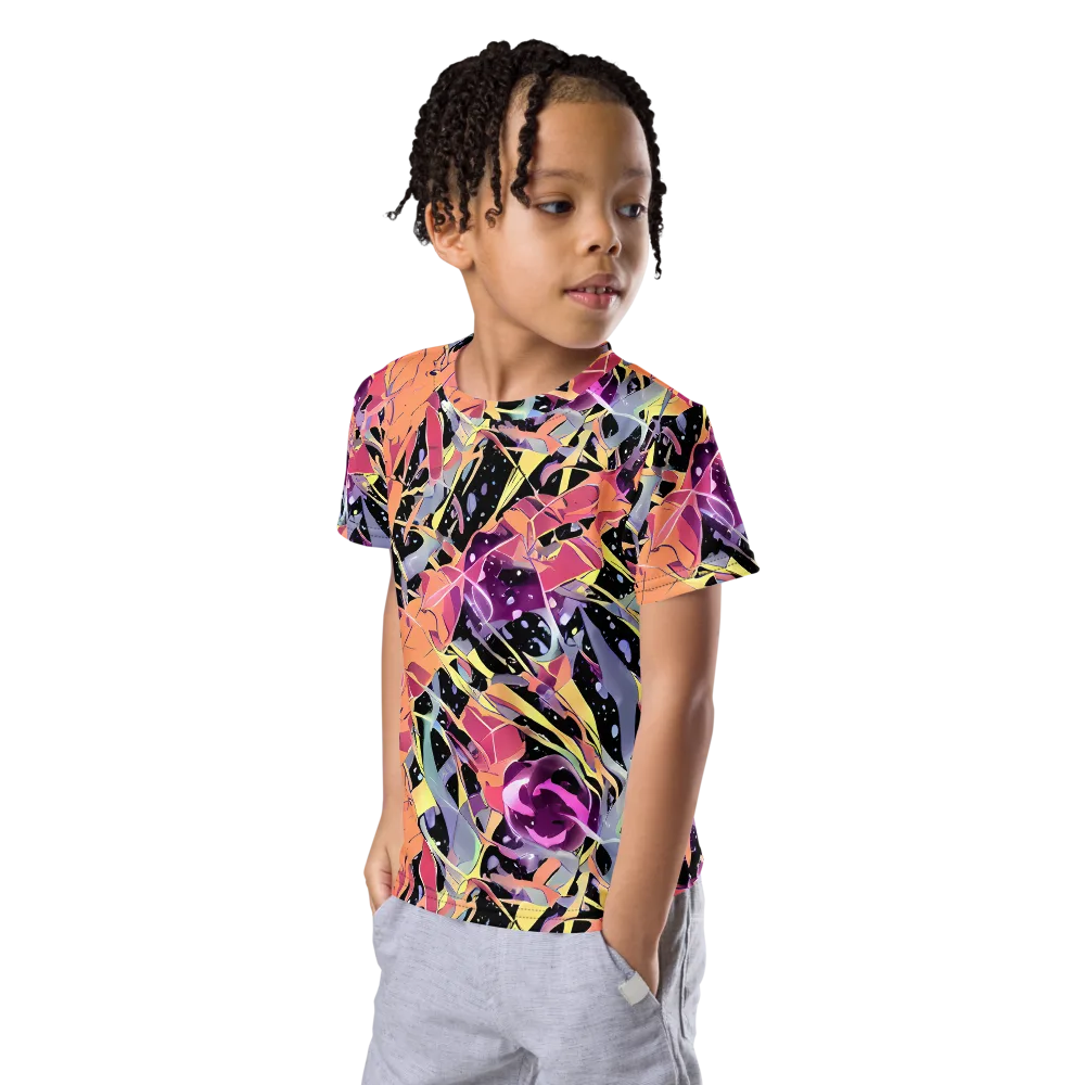 Candy Eclipse on Kids Crew Neck T-Shirt — Left Front