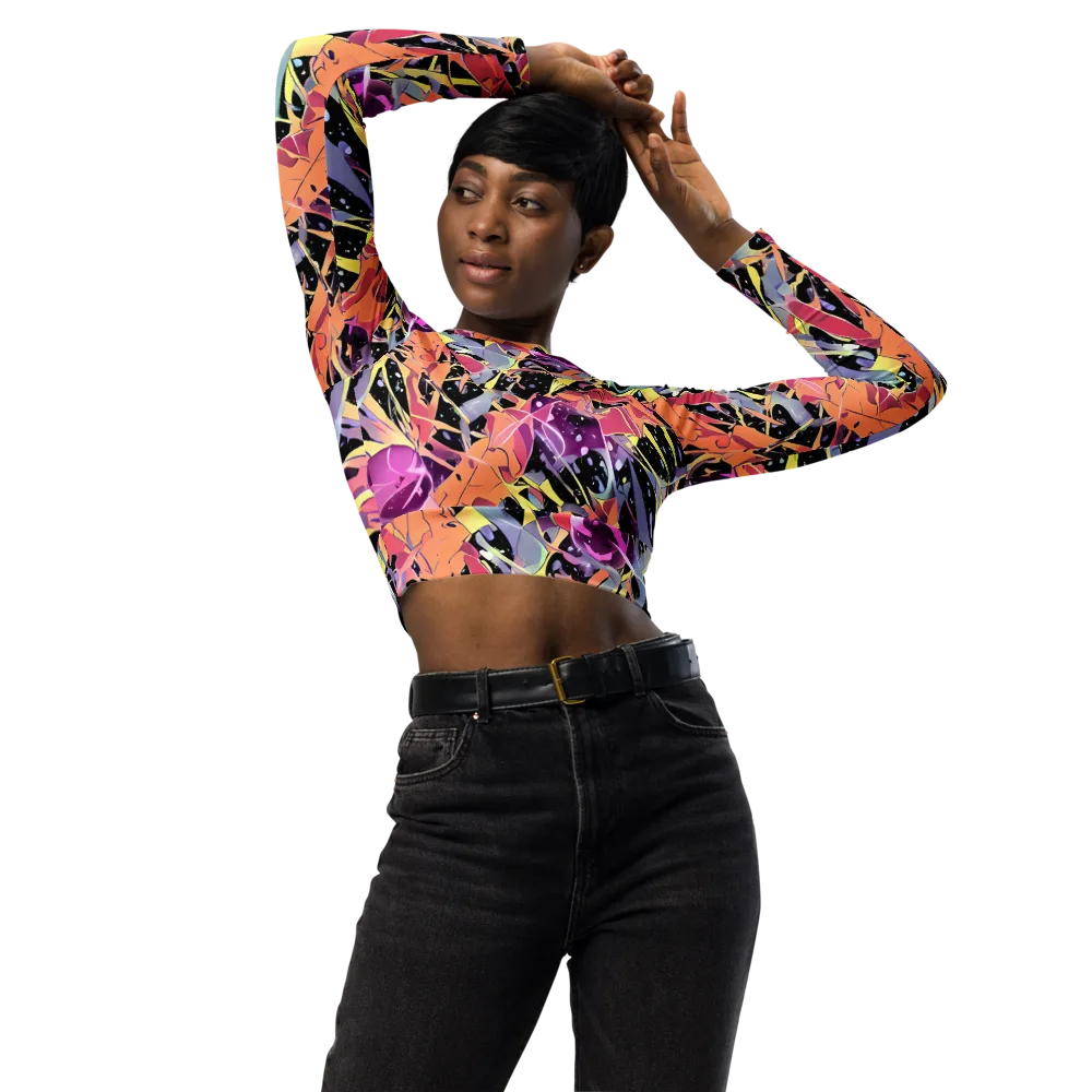 Candy Eclipse on Long Sleeve Crop Top — Front