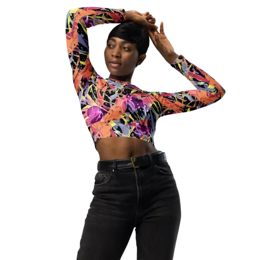 Candy Eclipse on a Long Sleeve Crop Top