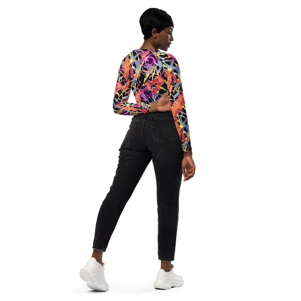 Candy Eclipse on Long Sleeve Crop Top — Right Back