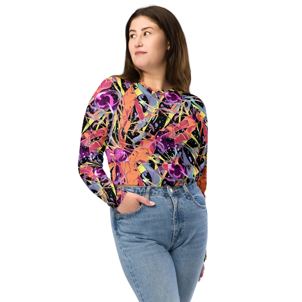 Candy Eclipse on Long Sleeve Crop Top — Front
