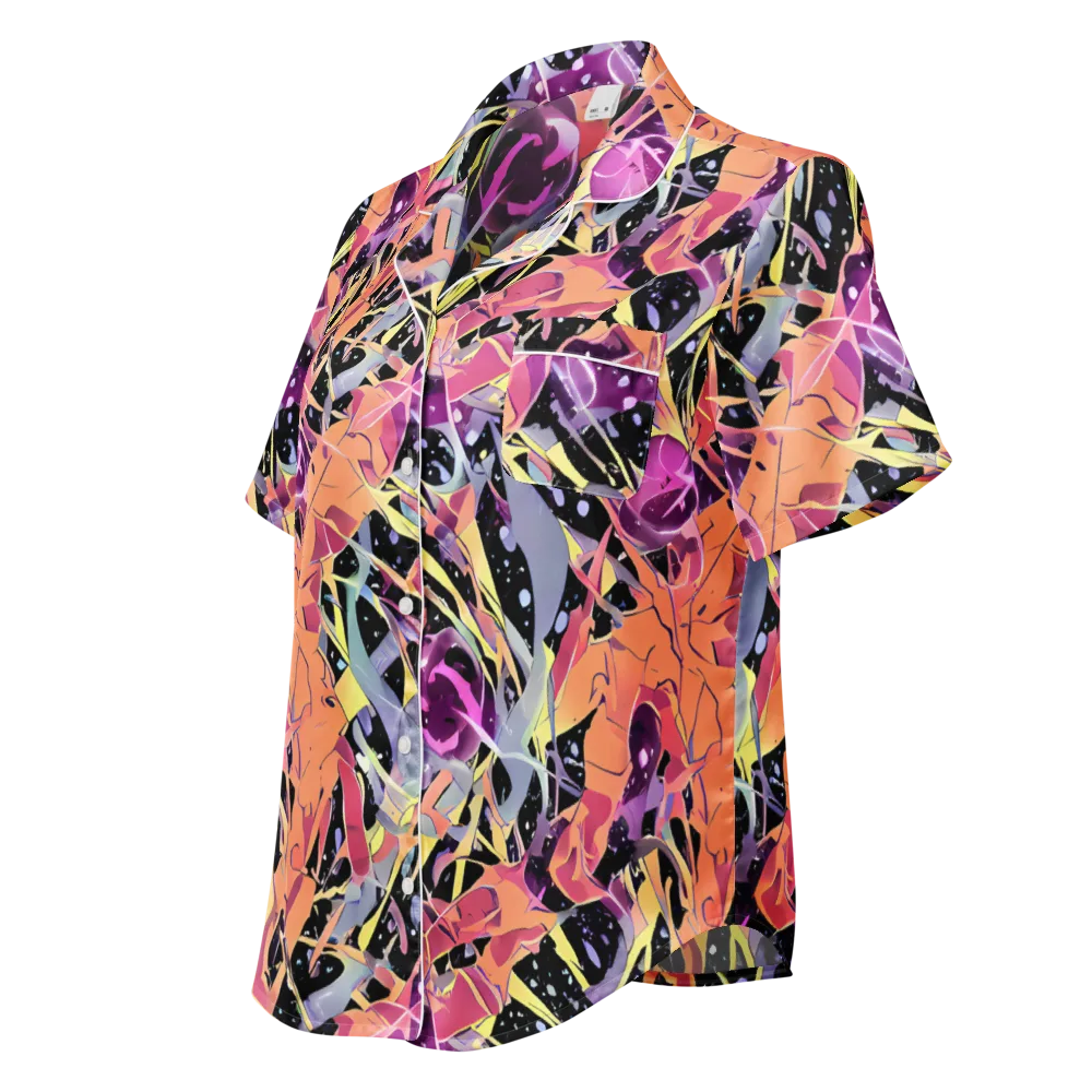Candy Eclipse on Women's Short Sleeve Pajama Top — Left Front