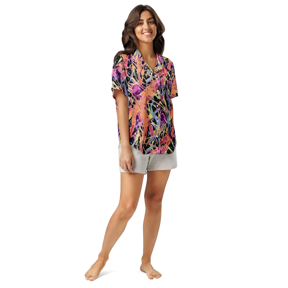 Candy Eclipse on Women's Short Sleeve Pajama Top — Front