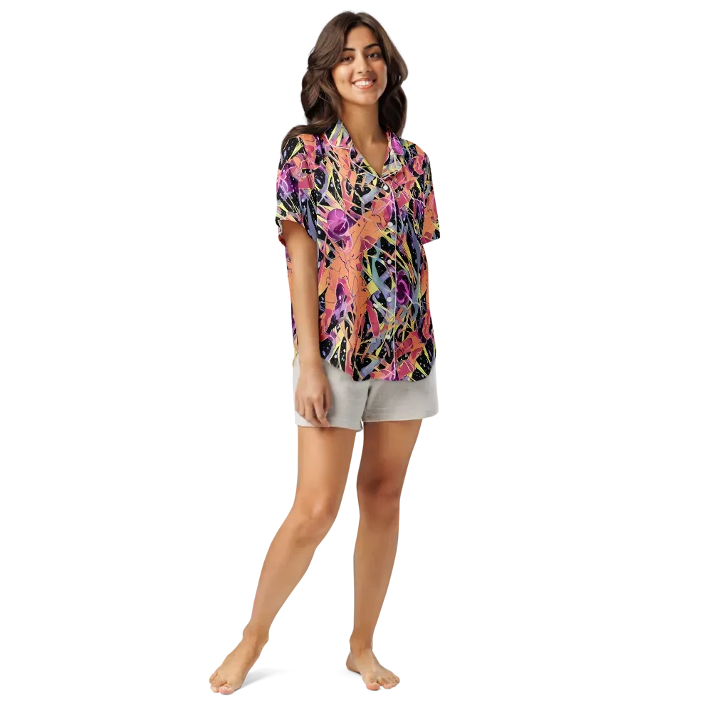Candy Eclipse on Women's Short Sleeve Pajama Top — Front