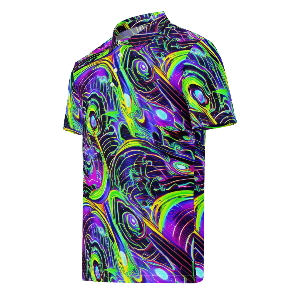 Circuit Bloom on Men's Slim Fit Polo Shirt — Left Front