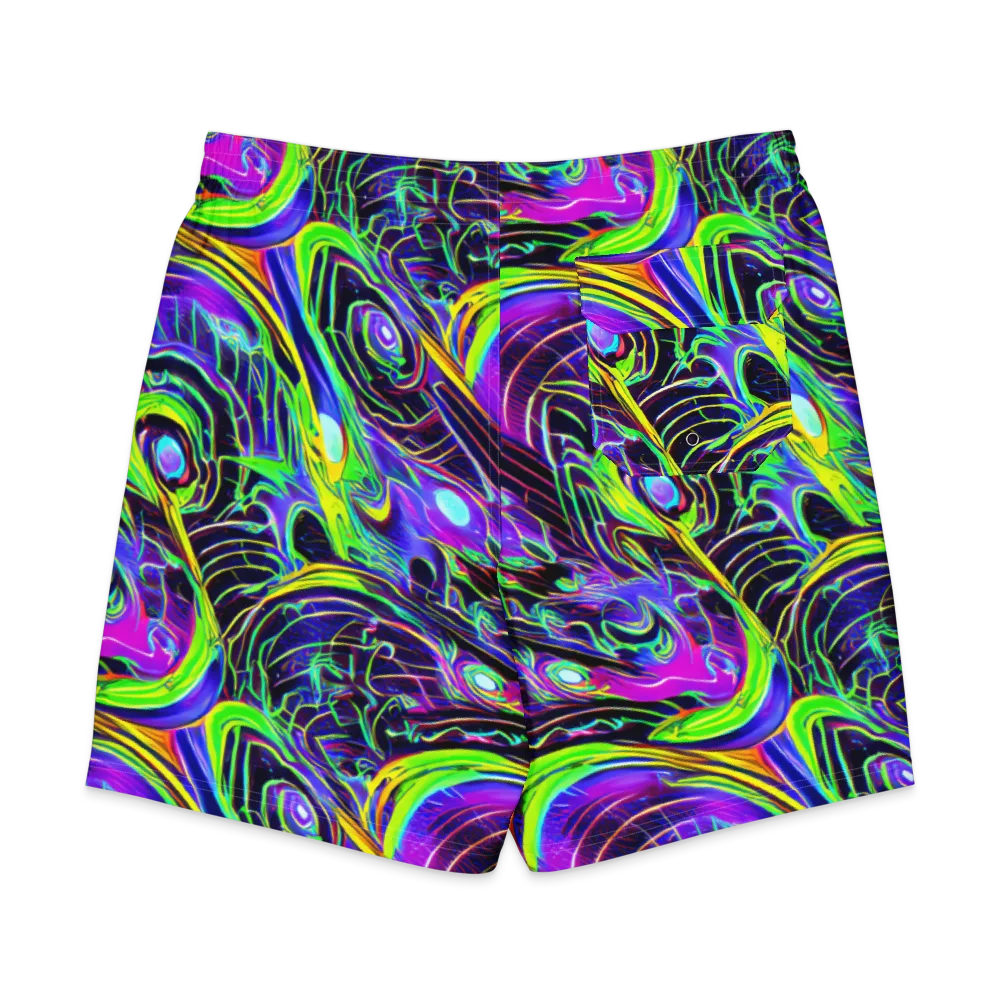 Circuit Bloom on Men's Board Shorts — Back